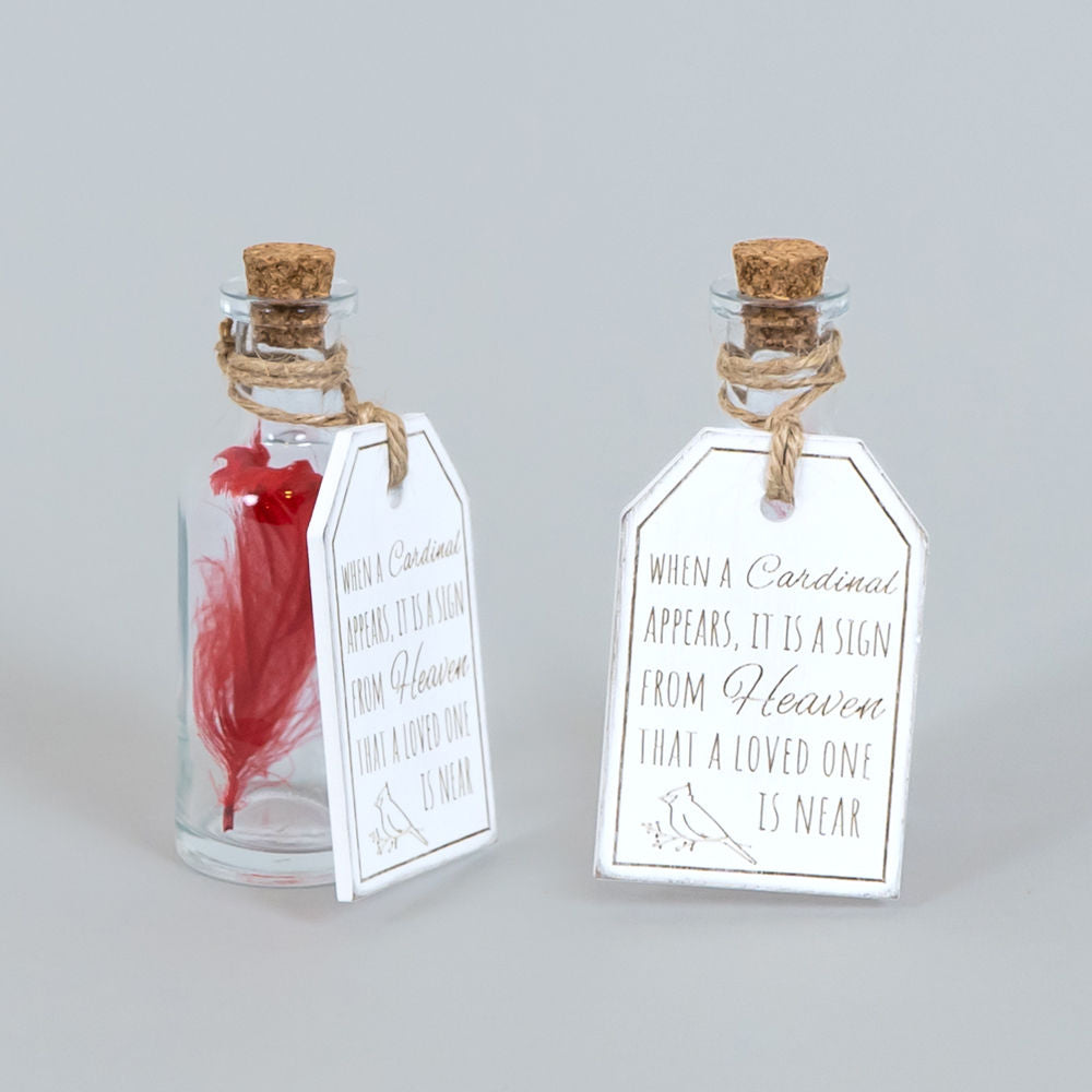Cardinal Memorial Wood Tag - Sympathy Keepsake