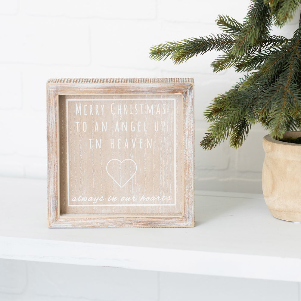 Christmas Angel Memorial Wood Sign