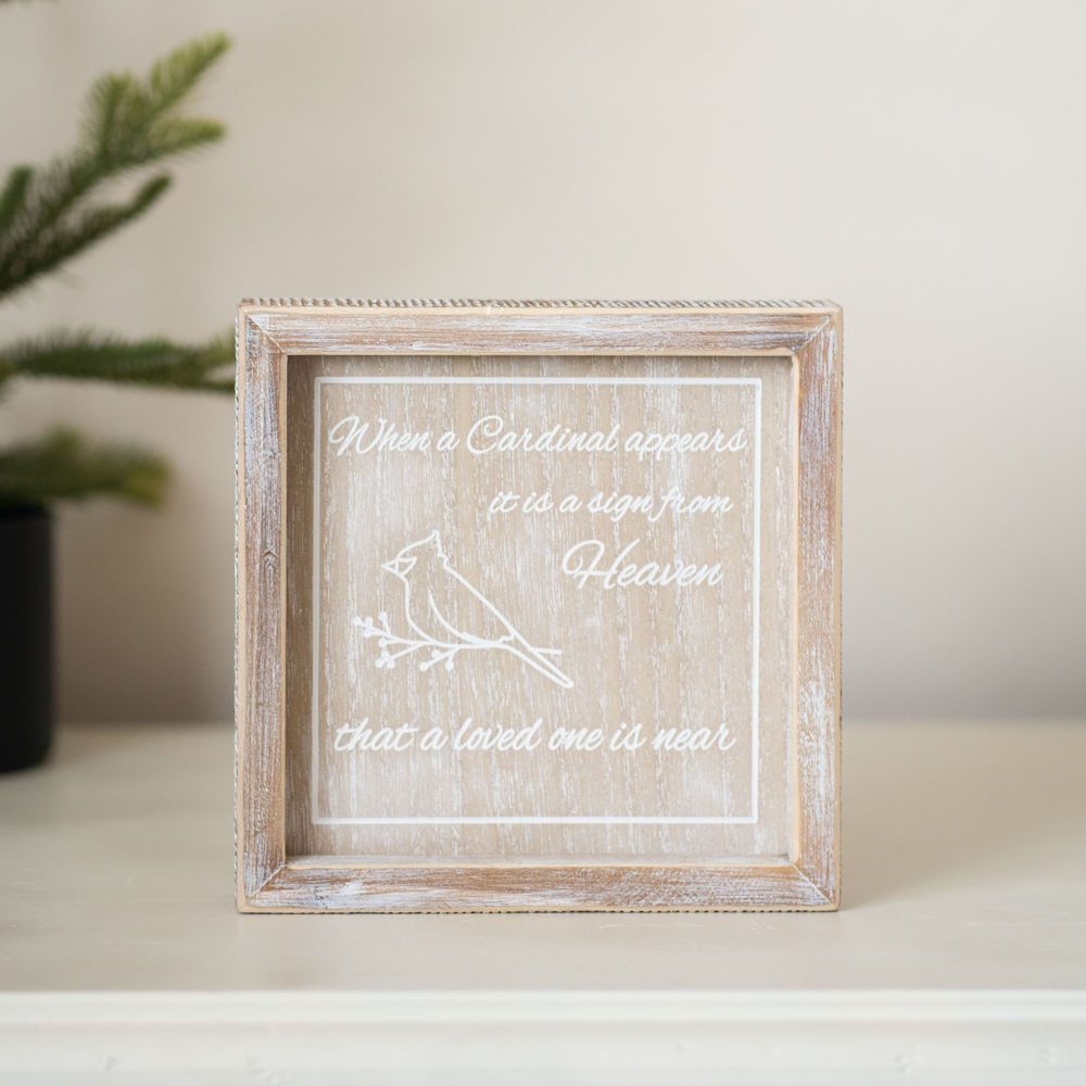 Cardinal Memorial Wood Frame Sign