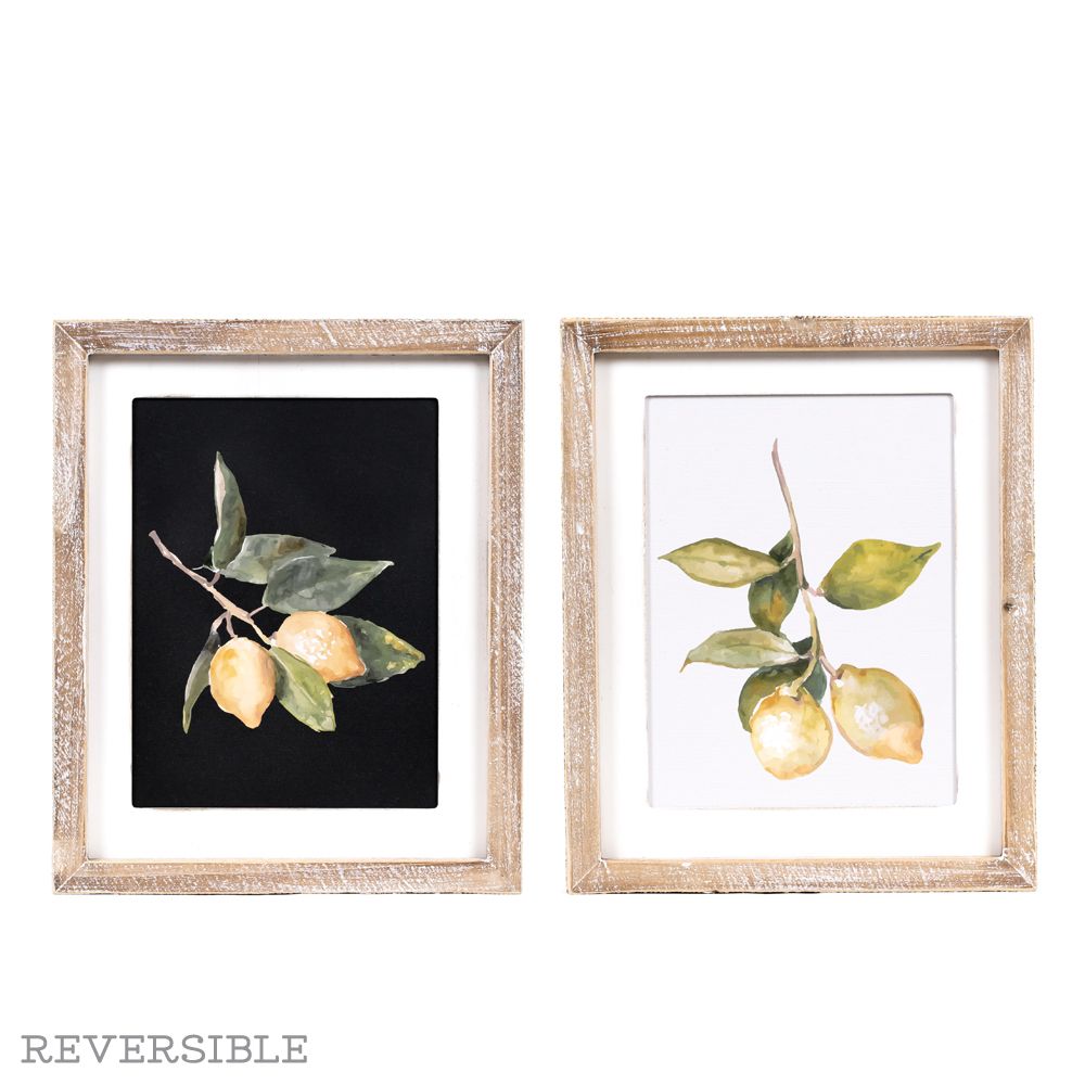11x13 Reversible Lemon Wood Frame Sign
