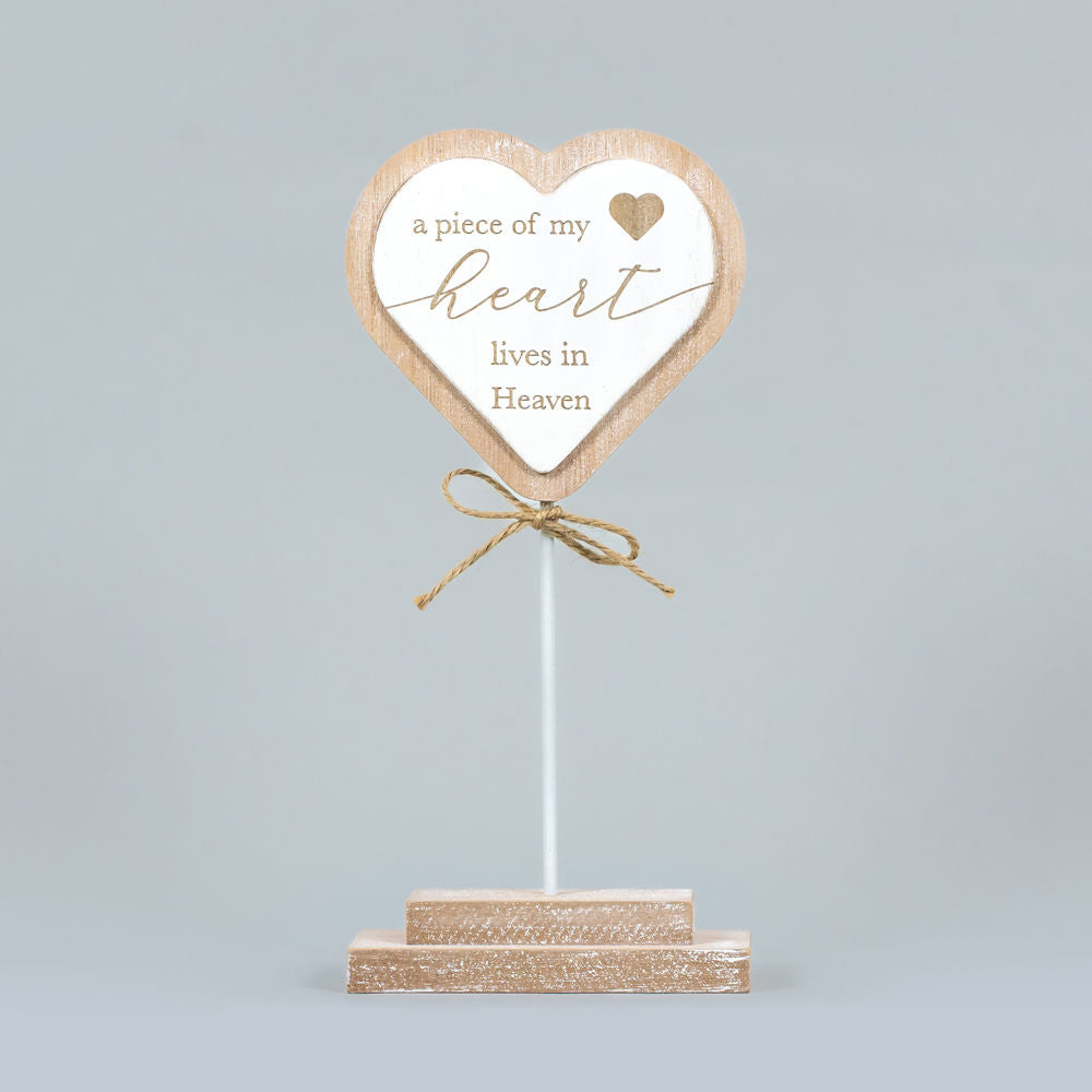 Remembrance Wood Heart on Stand
