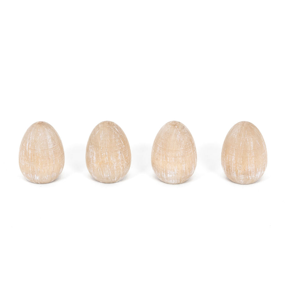 Cottontail Collection Wooden Egg Shapes - Set of 4