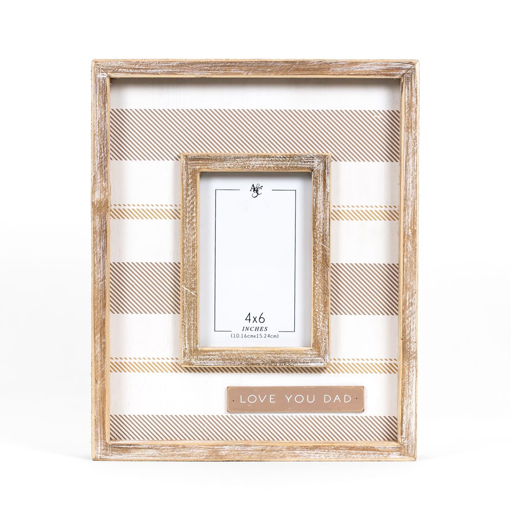 Love Dad Multicolor Wood Photo Frame