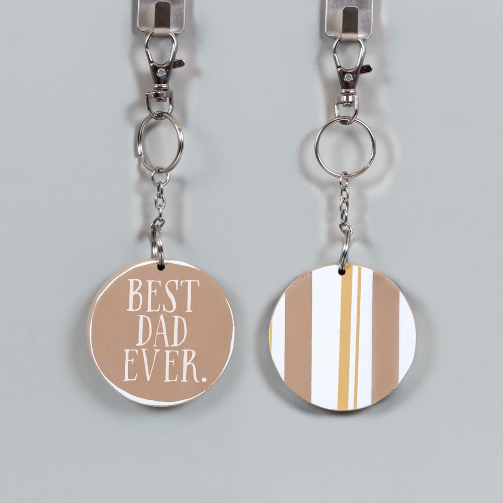 3x3 Reversible Dad Wooden Keychain - Multicolor