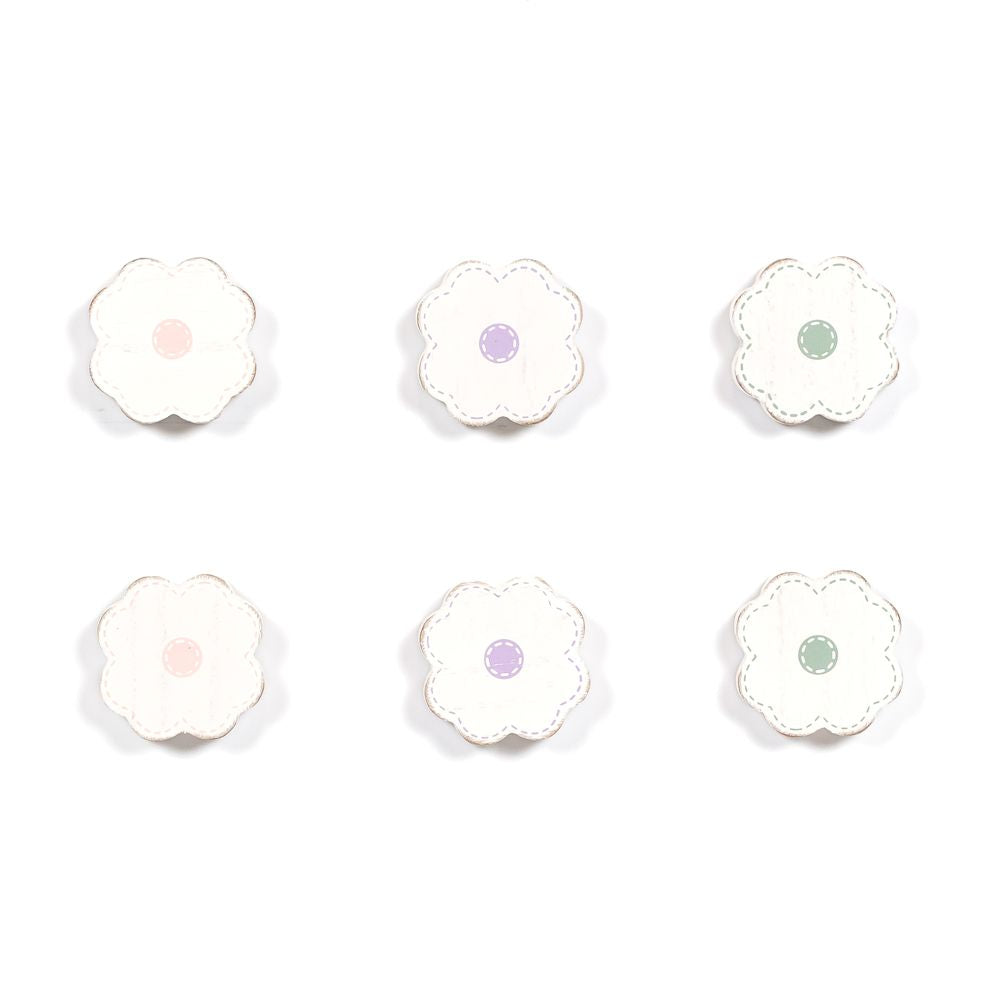 Cottontail Wood Flower Shapes - Set of 6