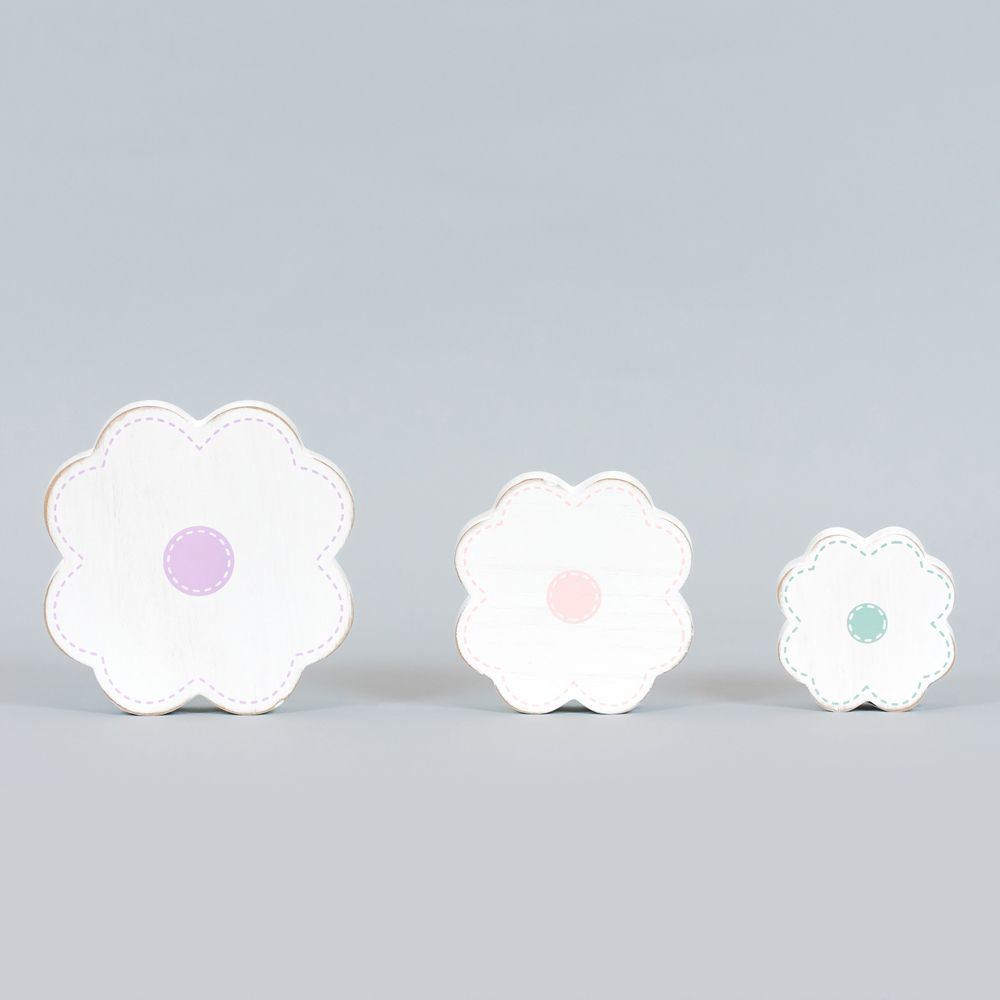 Cottontail Flower Wood Cutouts - Set of 3