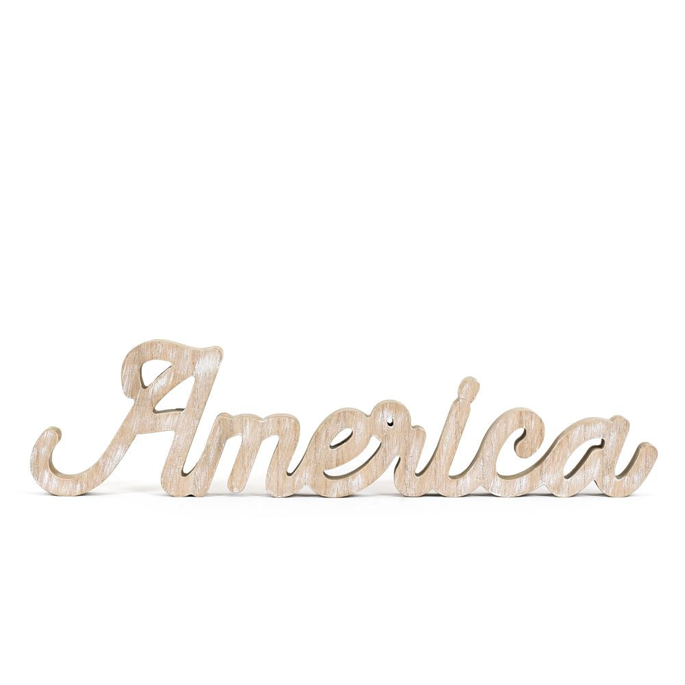 America Wood Cutout - Natural Tan