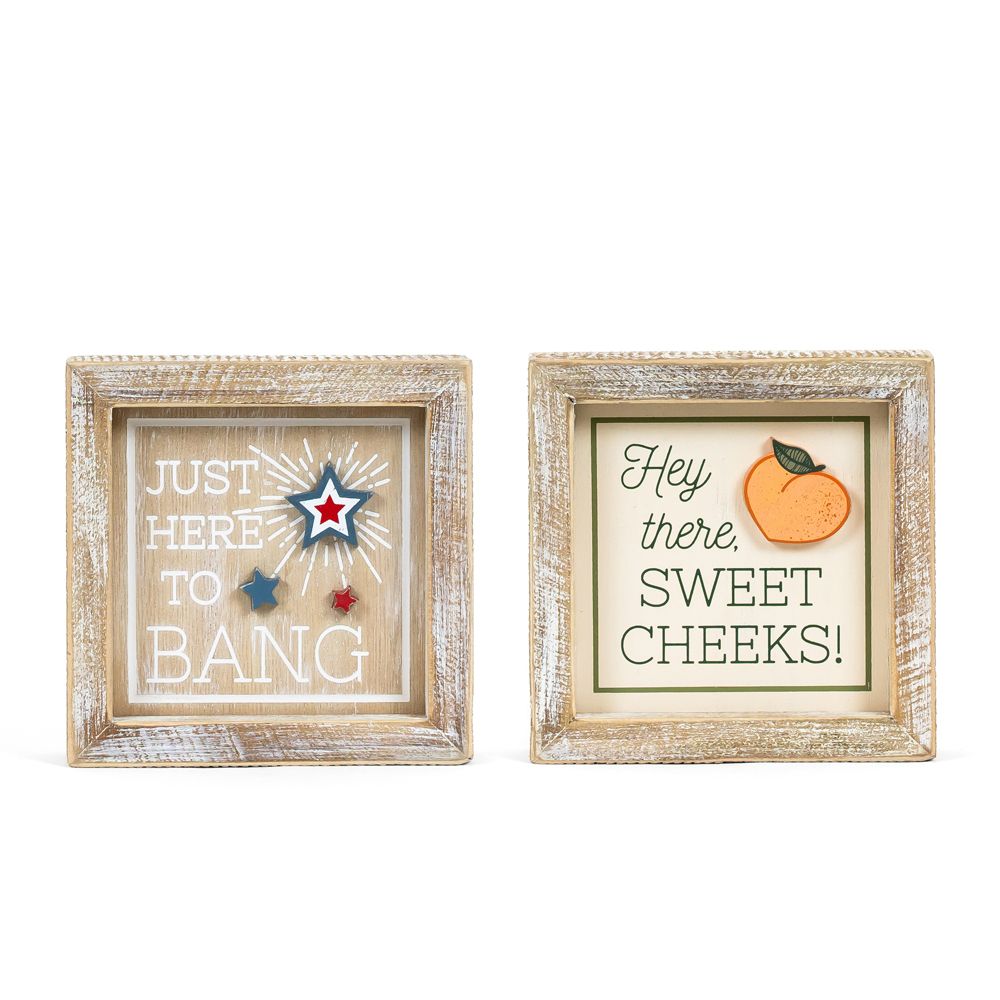 Reversible Wood Frame Sign - Cheeks/Bang