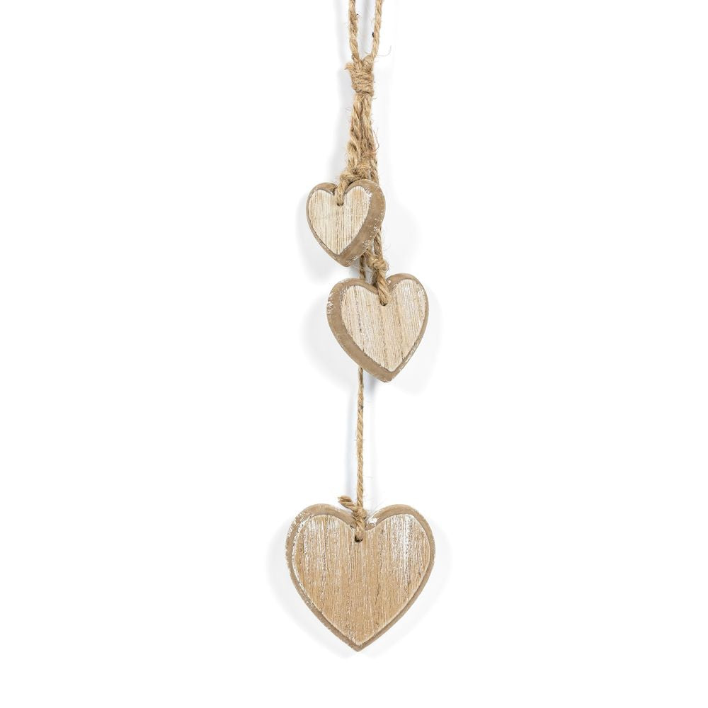 Wood Heart Dangles in Natural Finish