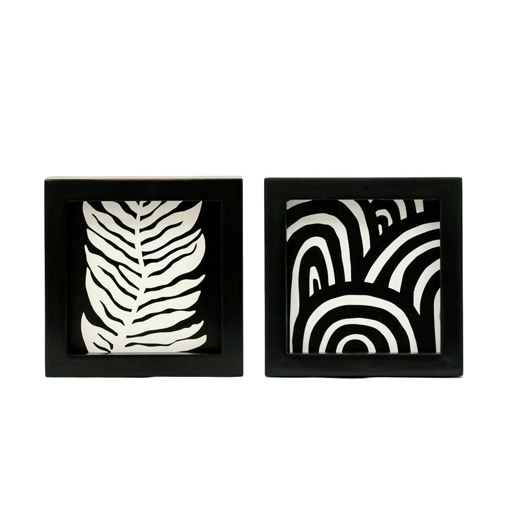 5x5 Reversible Wood Frame Sign - Rainbow/Leaf
