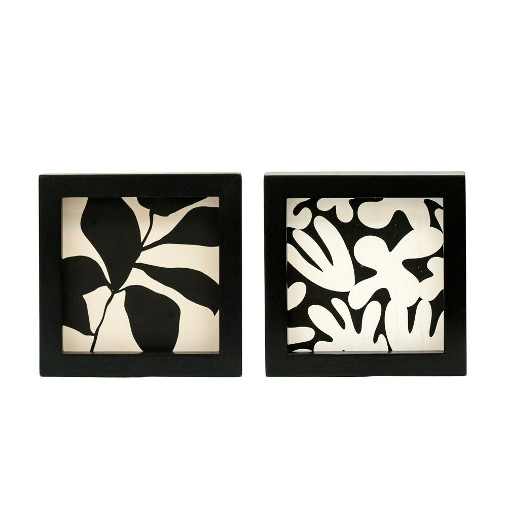 5x5 Reversible Wood Frame Sign - Nature/Leaf Design