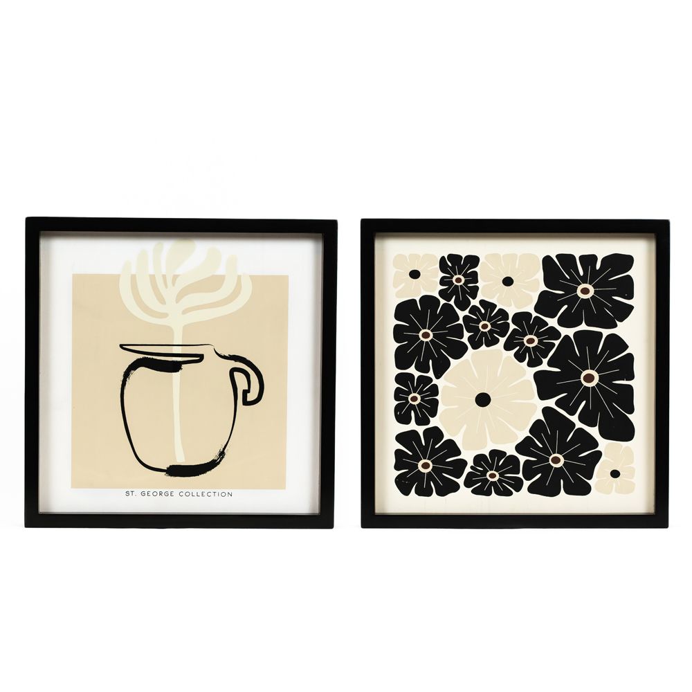 13" Reversible Wood Frame Sign - Multicolor Flower Design