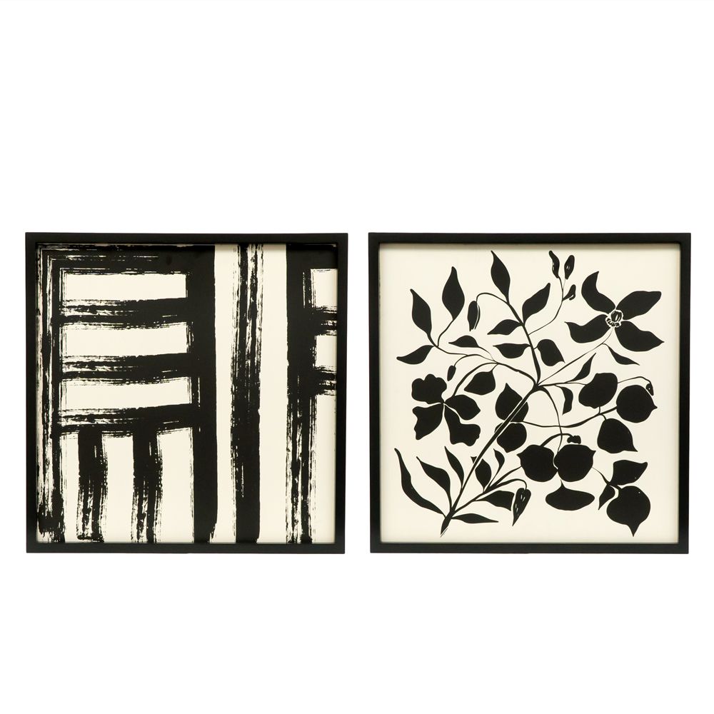 24x24 Reversible Wood Frame Sign - Line/Floral Design