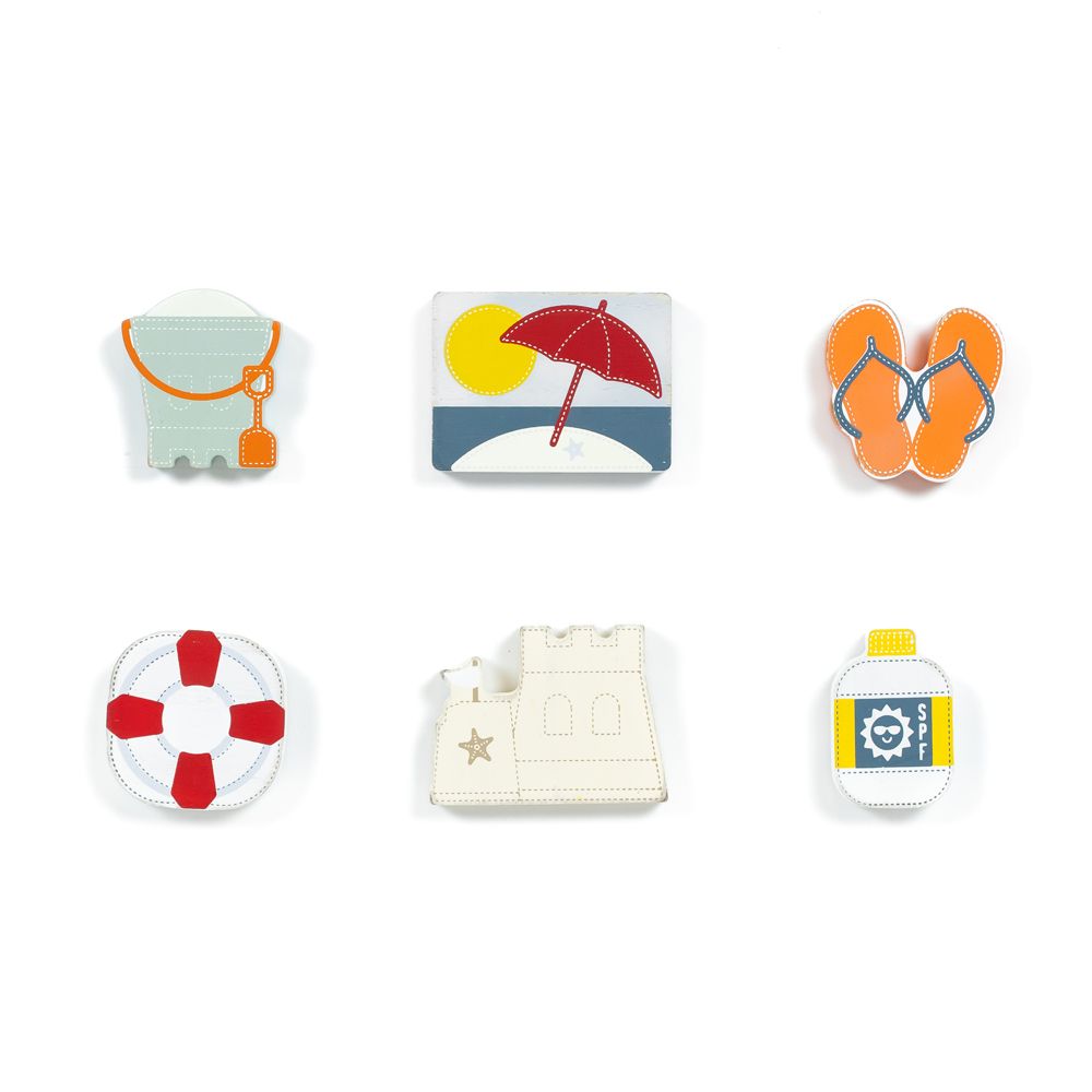 Beach Wood Shapes Set - Multicolor Craft Decor