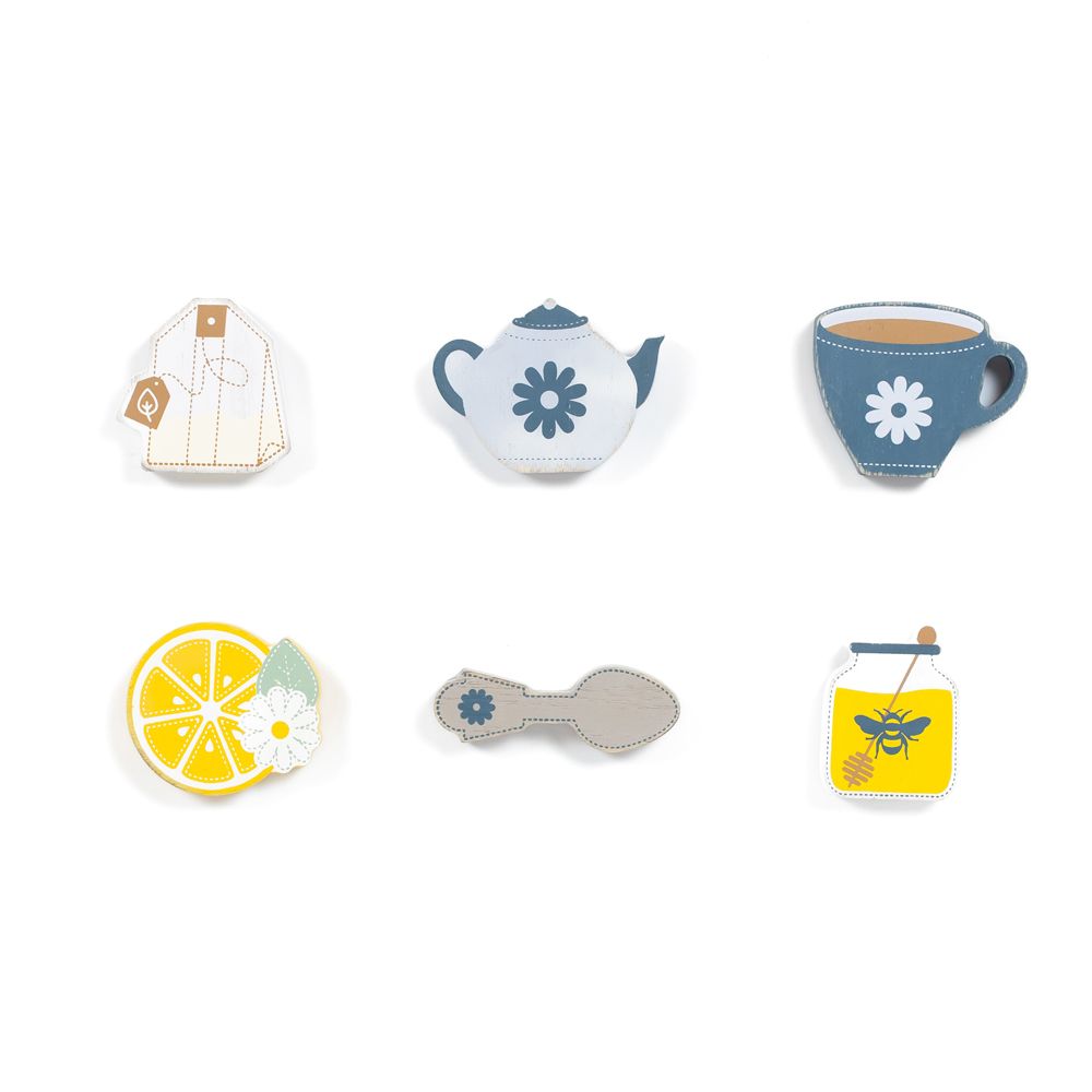 Teatime Wood Shapes Set of 6 - Multicolor