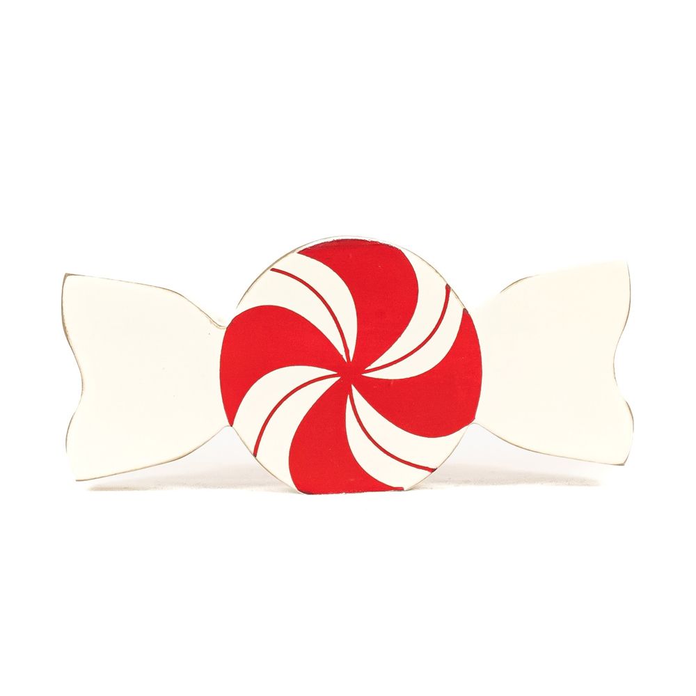 7x3x1 Chunky Wood Peppermint - Candy Cane Lane Collection