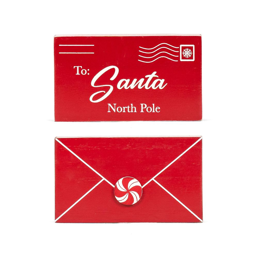 Chunky Wood Letter - Candy Cane Lane Christmas Decor