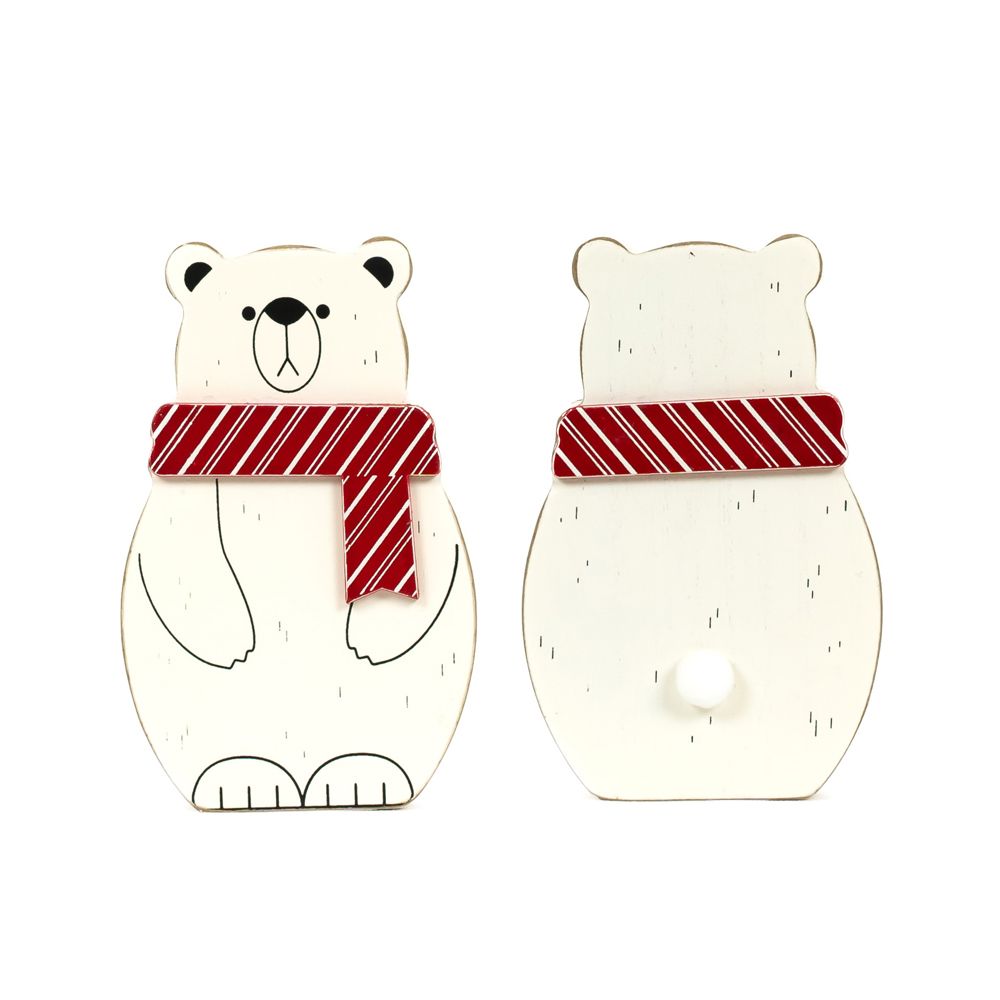 Polar Bear Chunky Wood Shape - Candy Cane Lane Collection