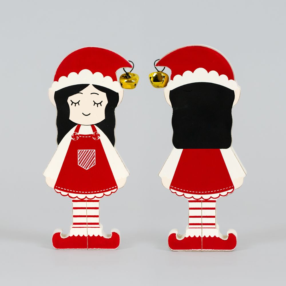 Girl Elf Chunky Wood Shape - Multicolor
