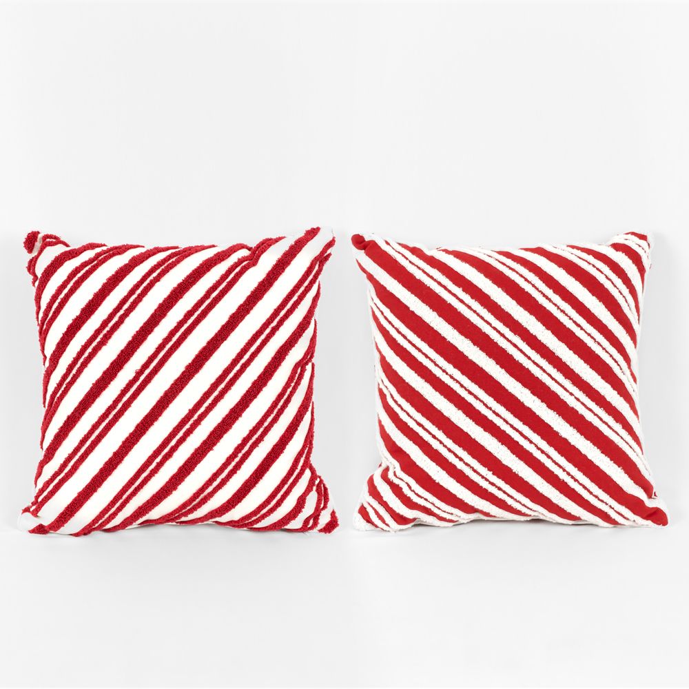 16" Reversible Red & White Christmas Pillow