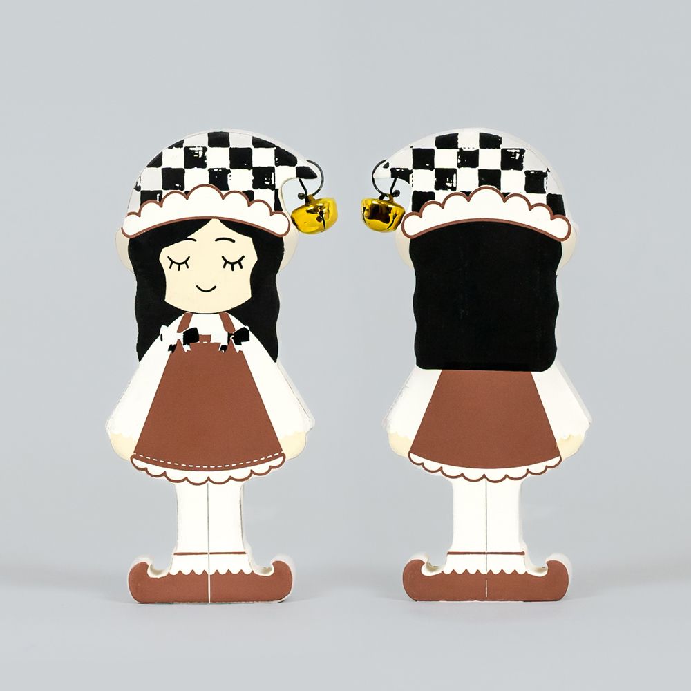 Girl Elf Wood Decor Sign - Checking It Twice Collection