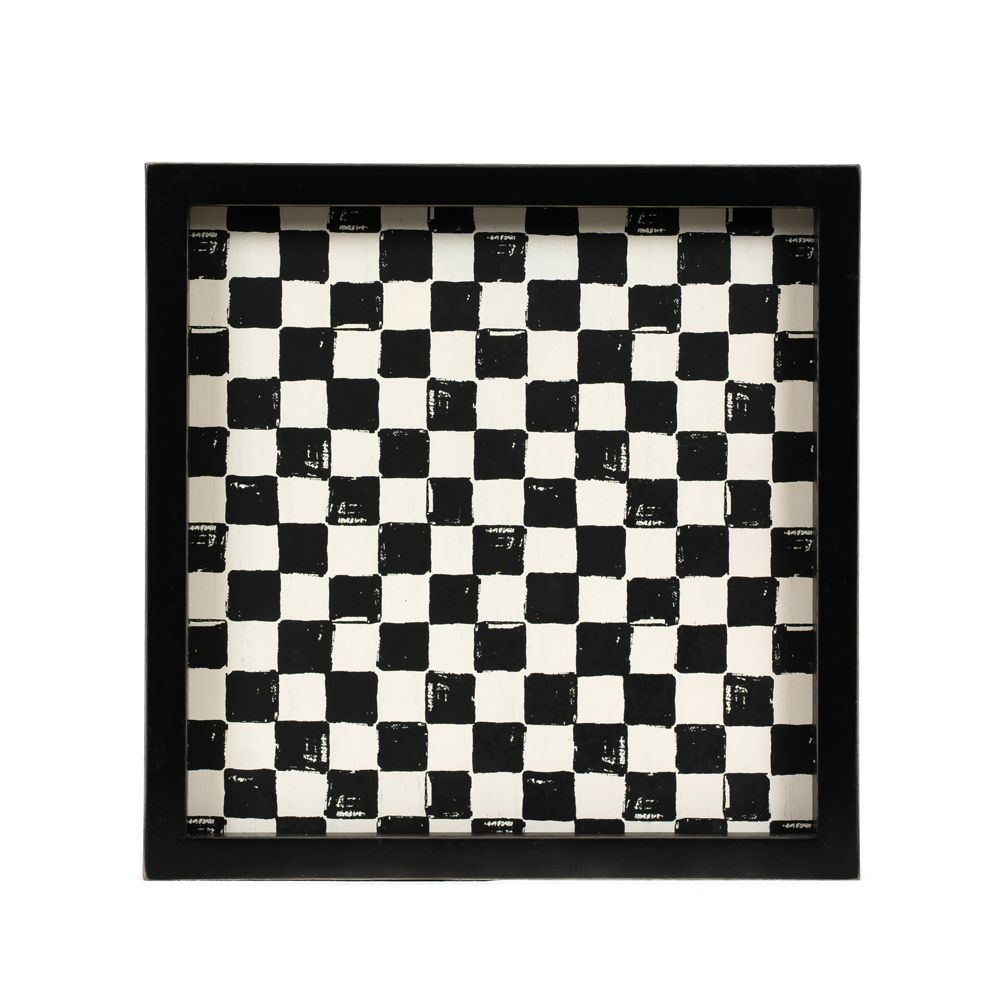 10x10 Checkerboard Wood Serving Tray