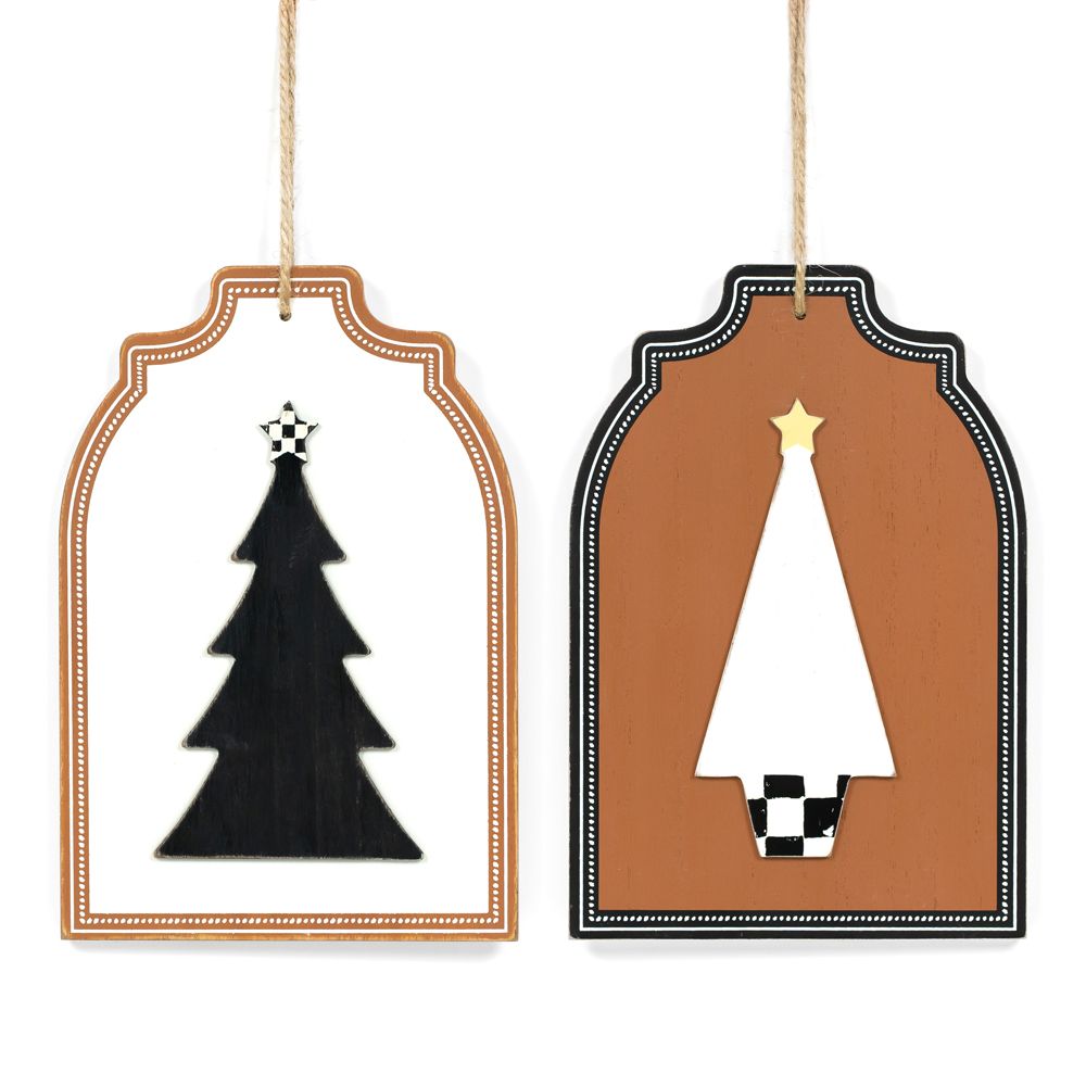 Reversible Wood Hanging Plaque - Tree Design