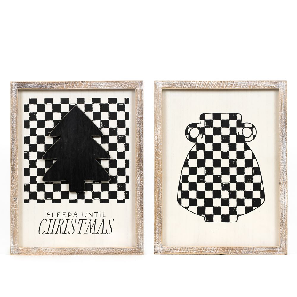 Reversible Wood Frame Sign - Tree/Vase Multicolor Decor