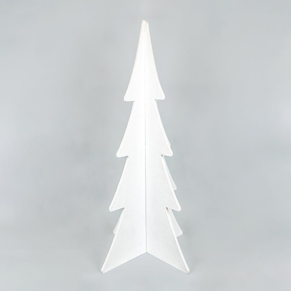 Large White Christmas Wood Cutout Tree