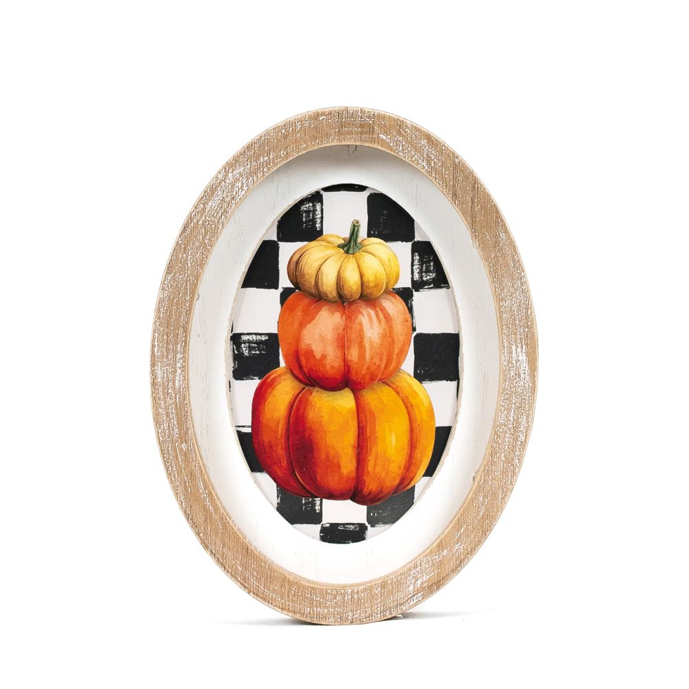 Multicolor Pumpkin Wood Frame Sign