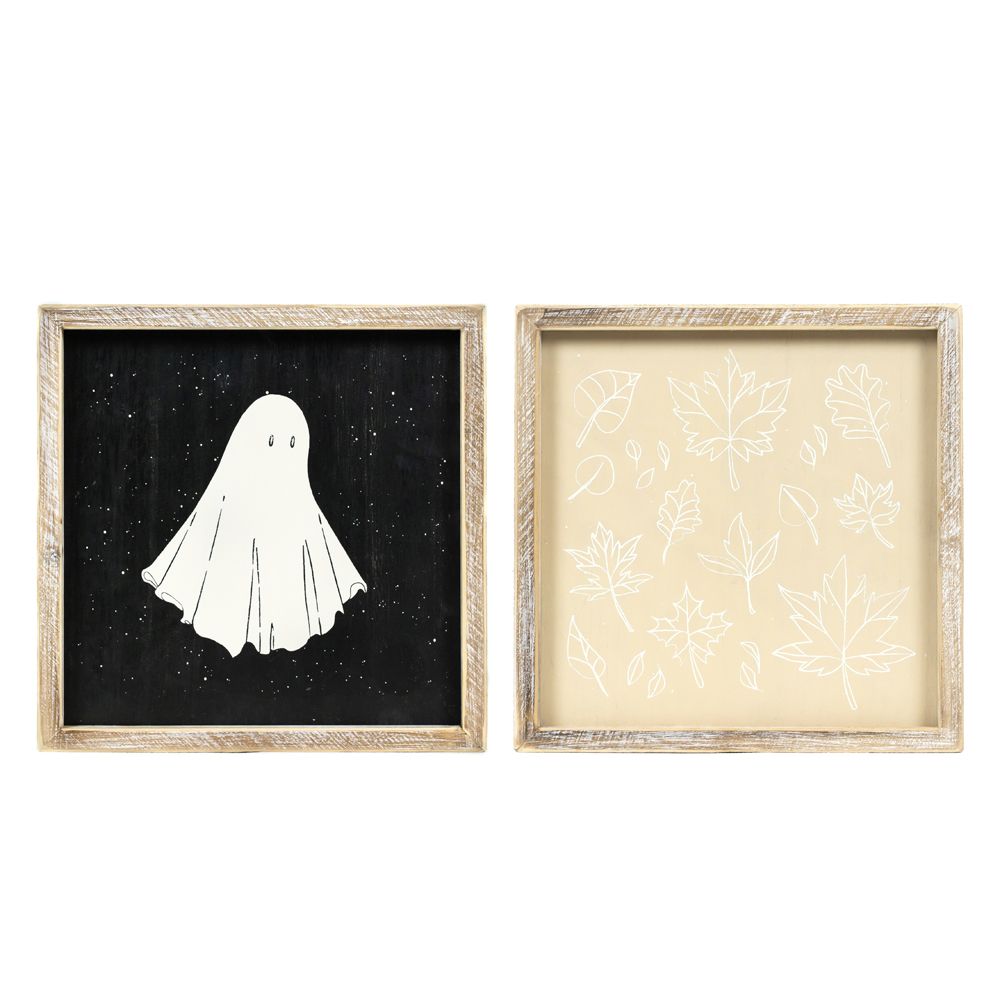 10x10 Reversible Wood Frame Sign - Ghost/Leaf
