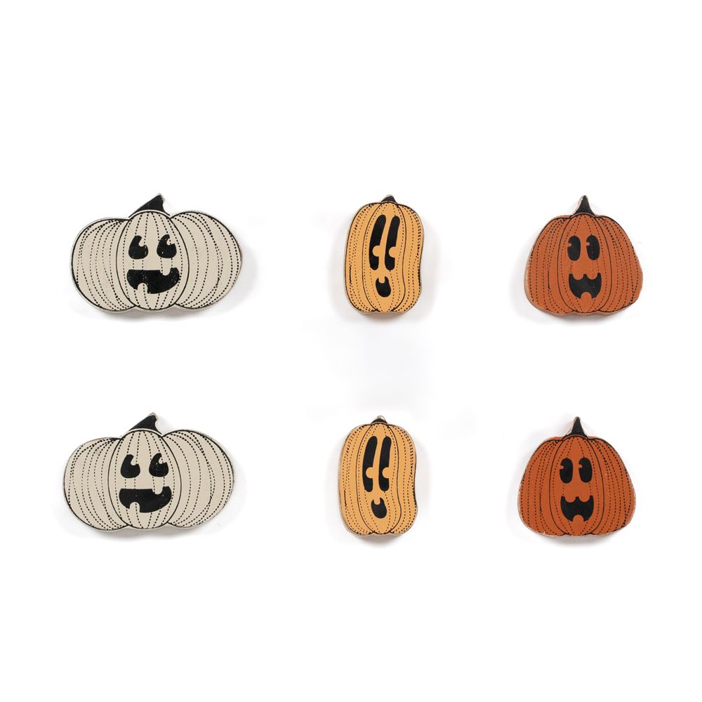 Halloween Jack-o-Lantern Wood Shapes - Set of 6