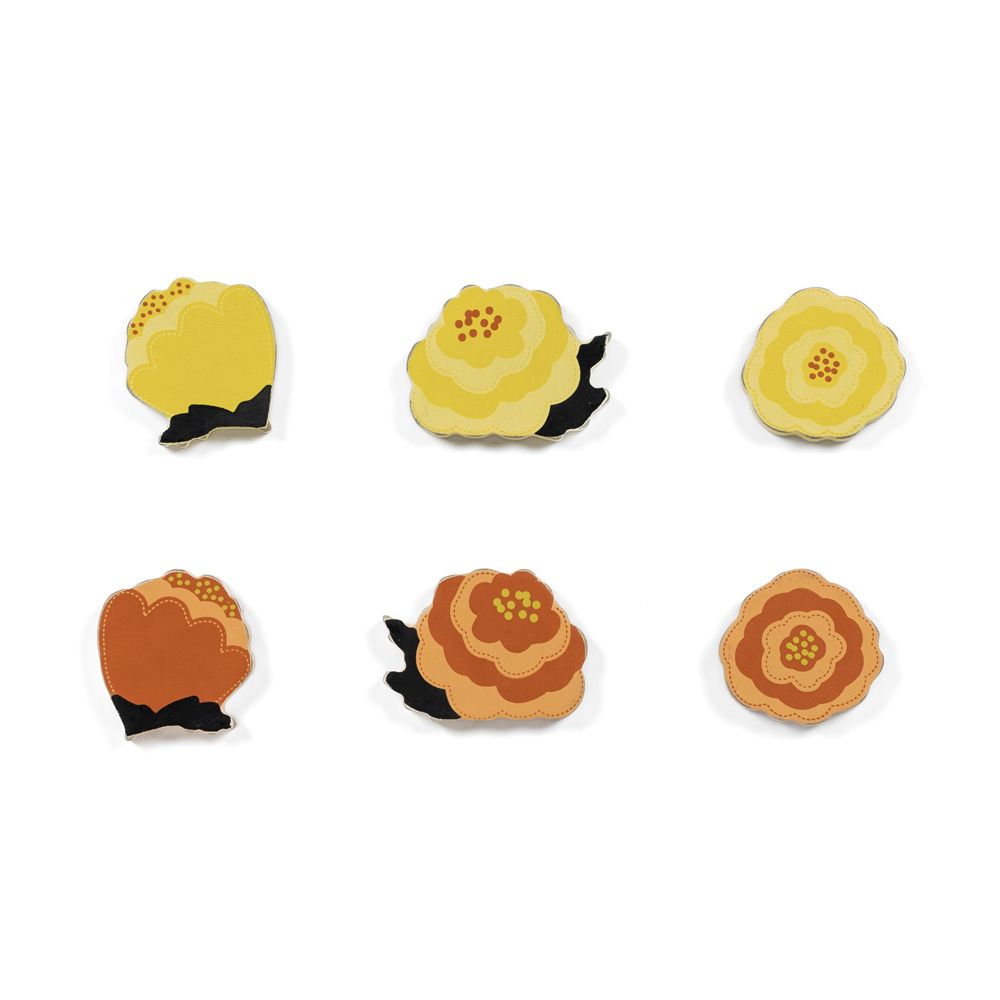 Marigolds Wood Shape Set - Multicolor Halloween Decor
