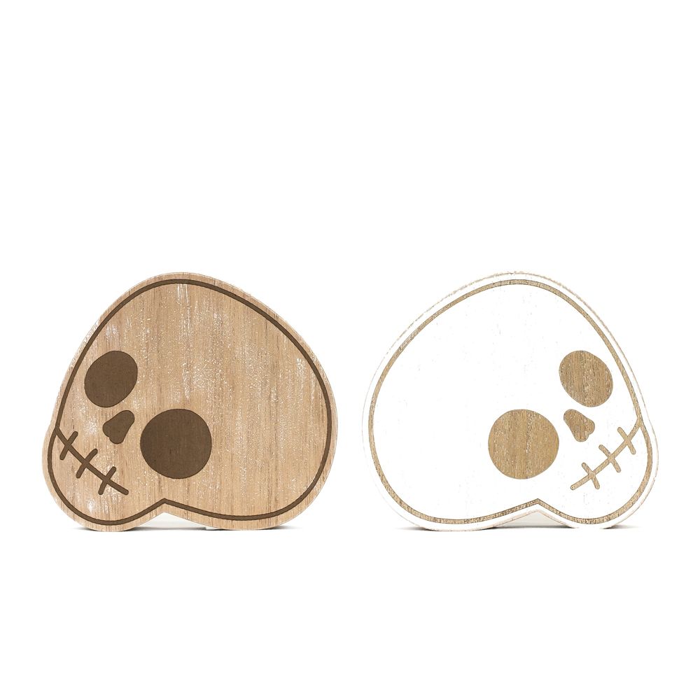 Dwella Decor Reversible Skull Wood Shape - Multicolor