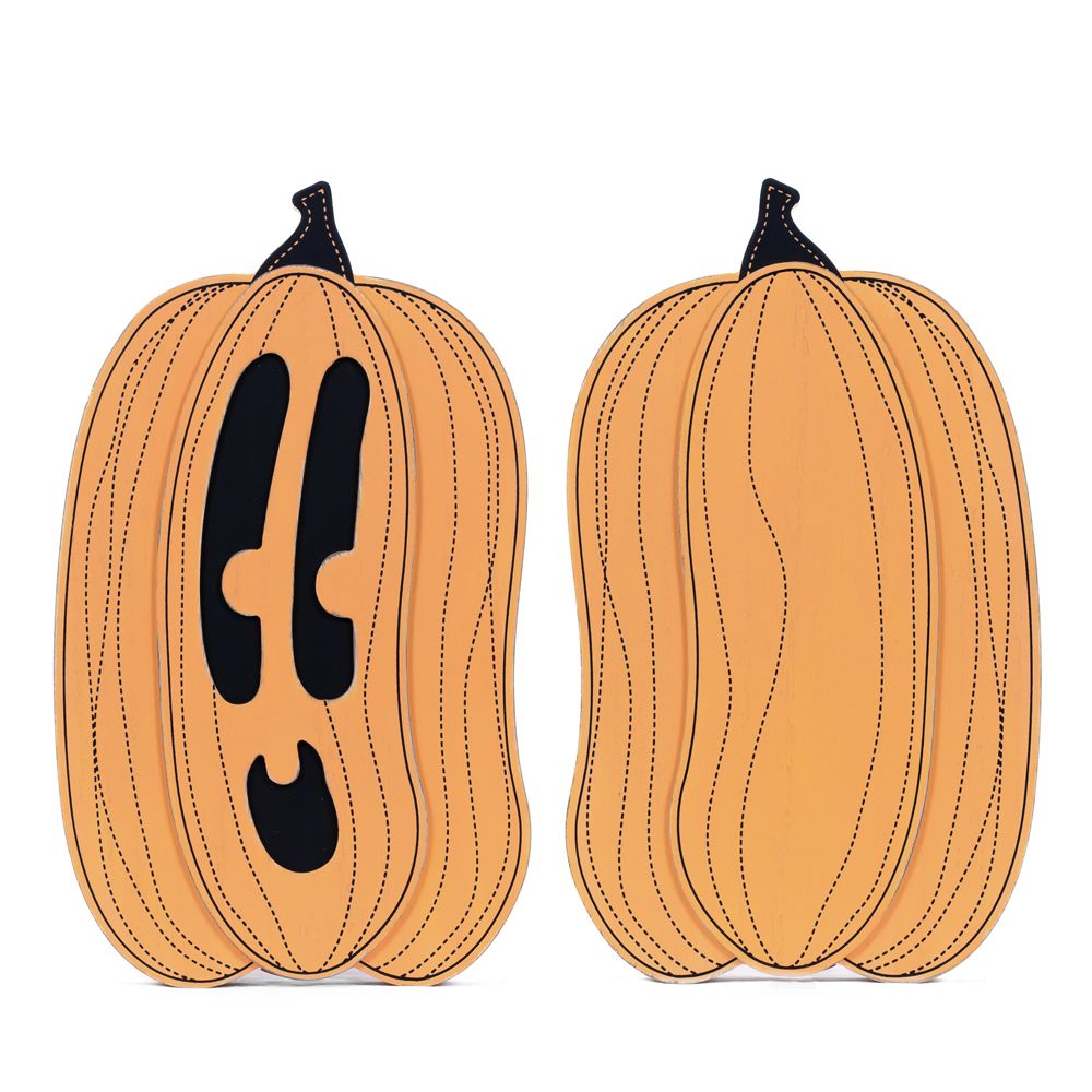Halloween Jack-o-Lantern Wooden Decor Piece