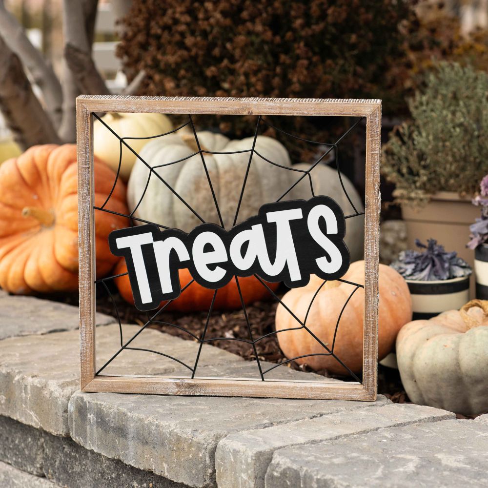 Dwella Decor Halloween TREATS Wood Frame Sign
