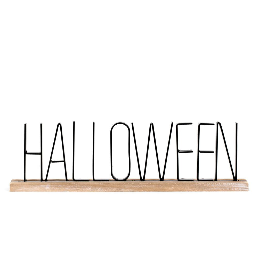 Halloween Wood Table Sitter - Natural & Black
