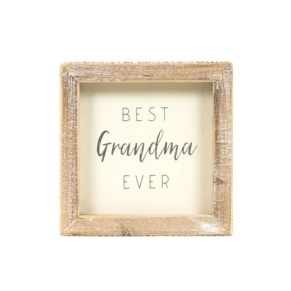 Grandma Wood Frame Sign | White Grey 5x5