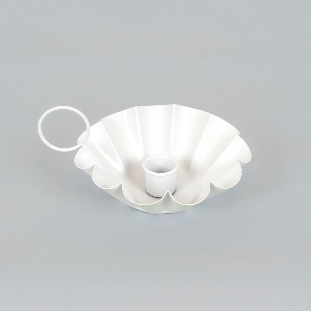 6x3x5 White Iron Sampat Candle Holder