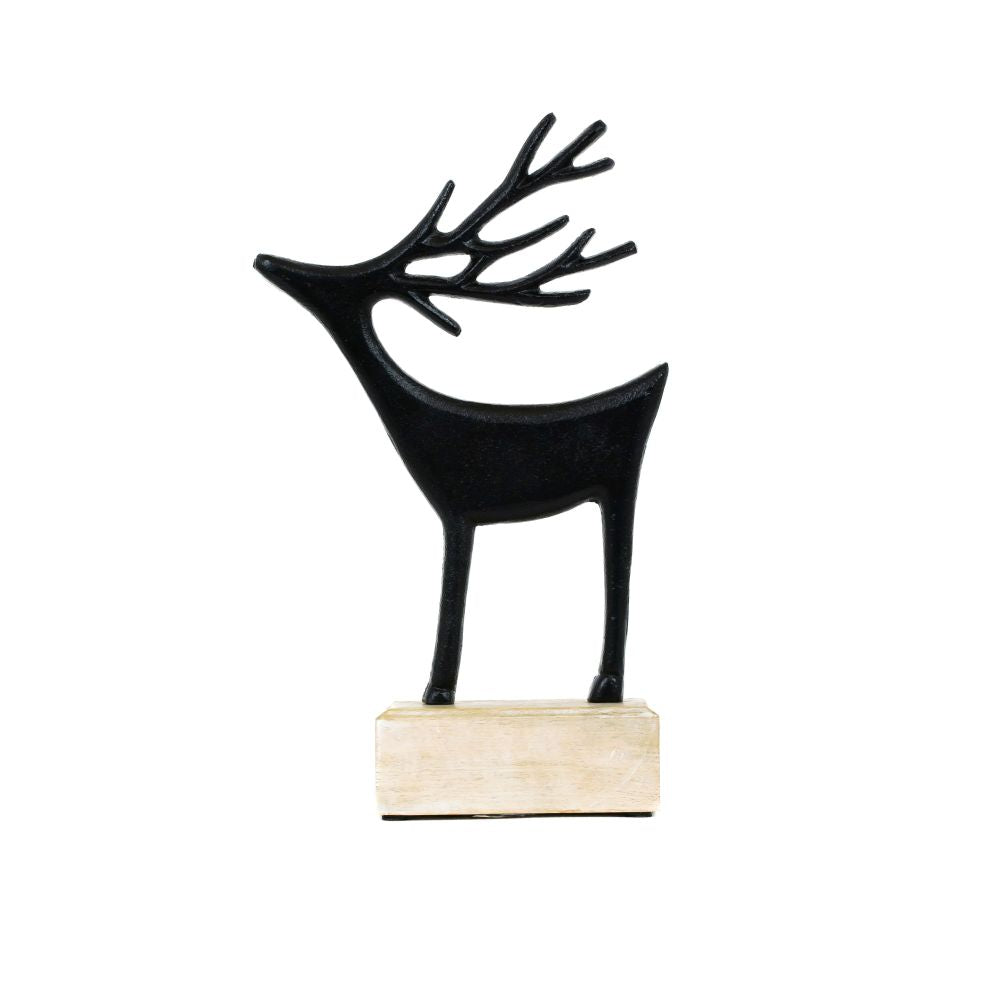 Sundara Collection Aluminium & Mango Wood Reindeer Cutout