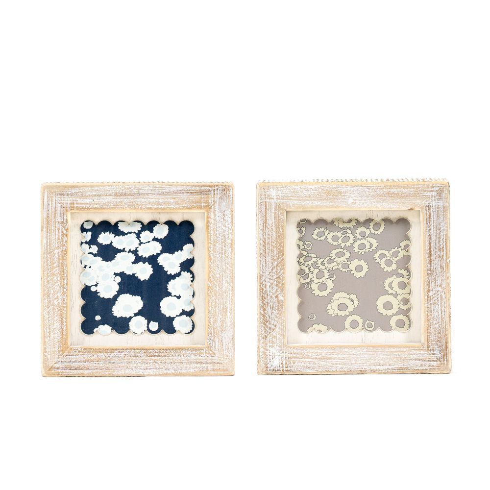 5x5 Reversible Wood Frame Sign - Daisies Multicolor