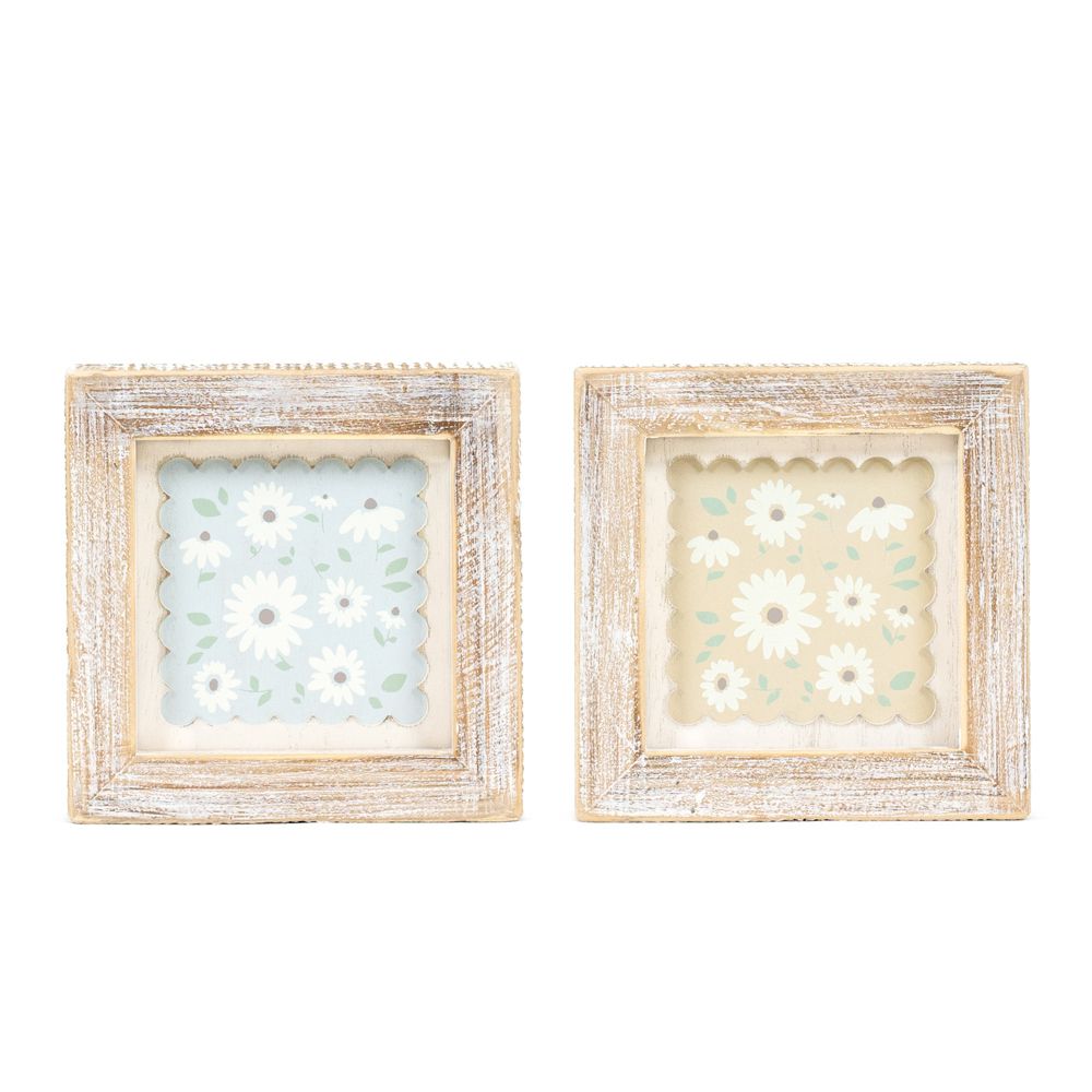 5x5 Reversible Wood Frame Sign - Daisy Multicolor