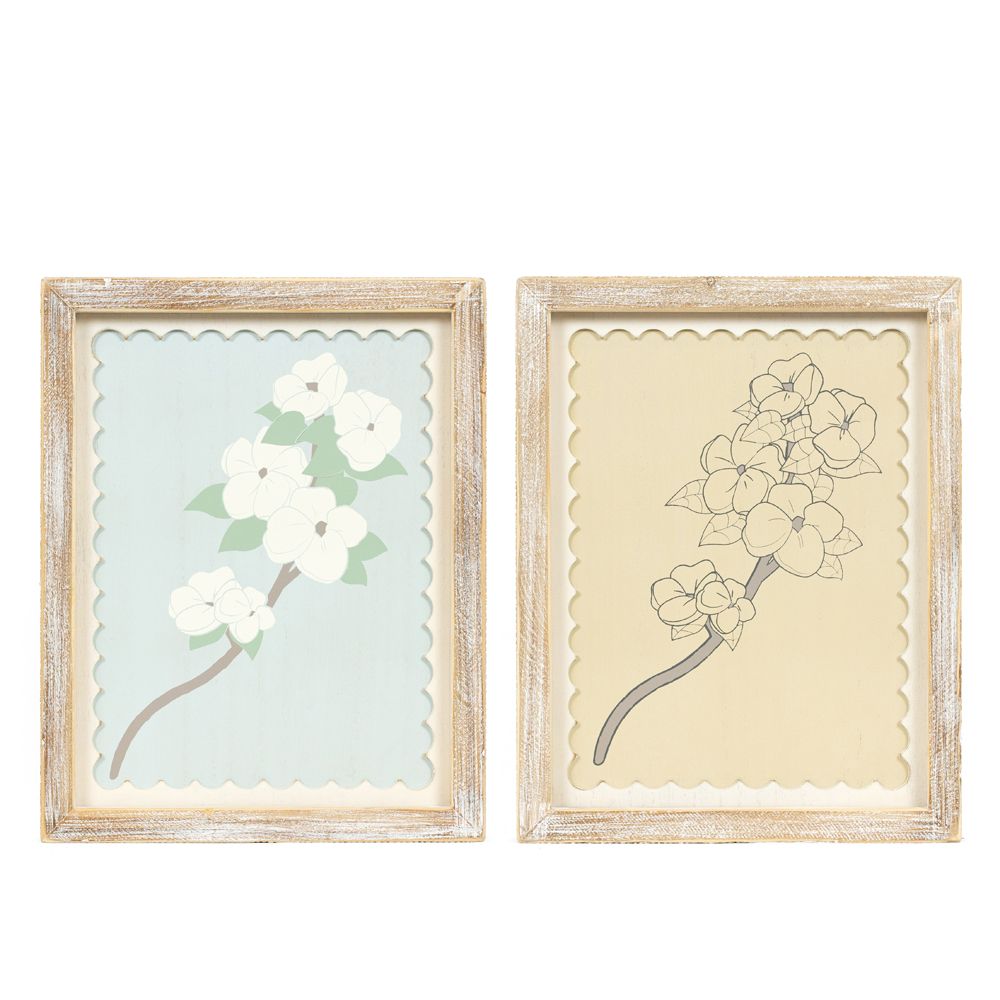10x13 Reversible Wood Frame Sign - Multicolor Branch Design