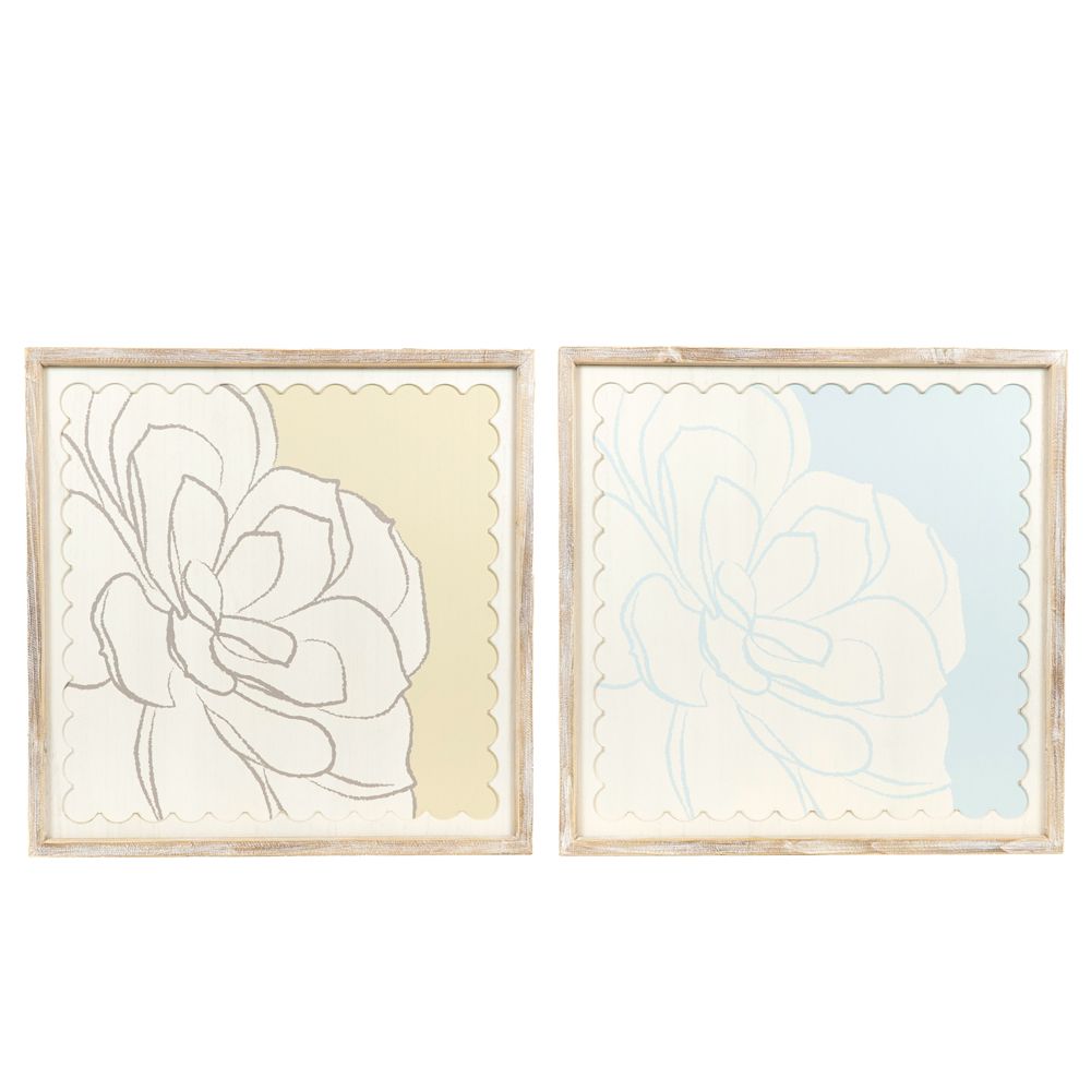 24x24 Reversible Wood Sign - Succulent Multicolor