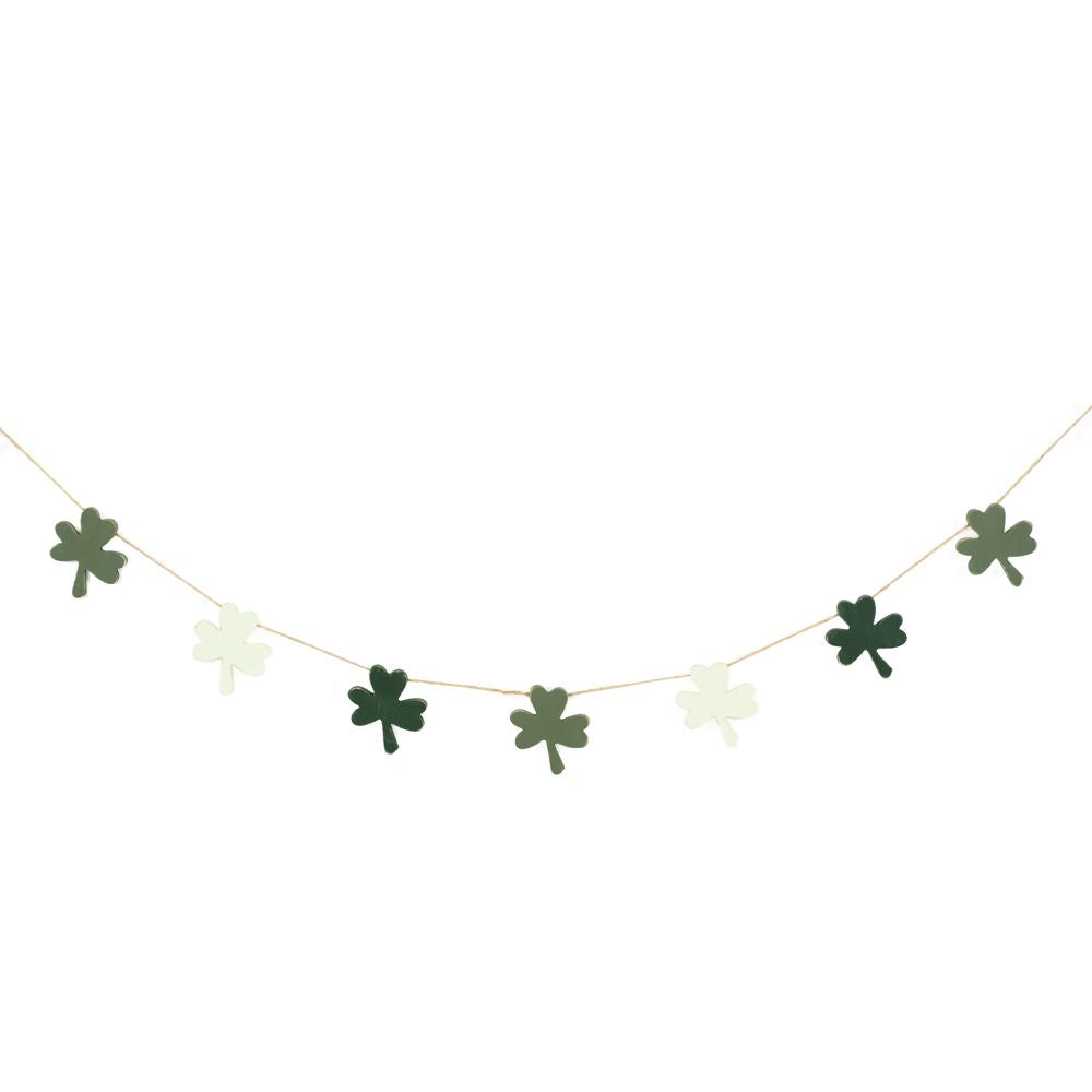 Lucky In Love Multicolor Clover Wood Garland
