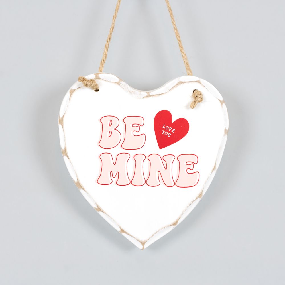 Dwella Decor Wood Hang Plaque - BE MINE