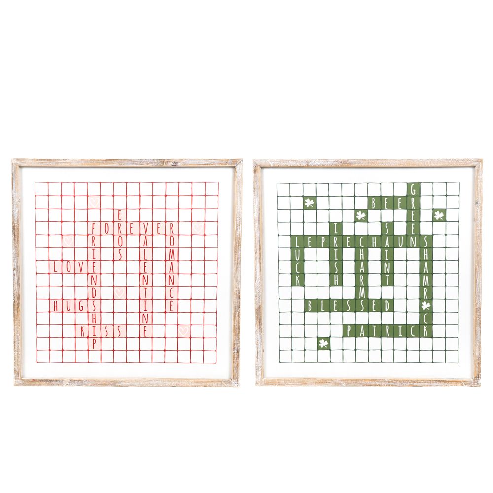 14" Reversible Wood Scrabble Sign - Love/Luck