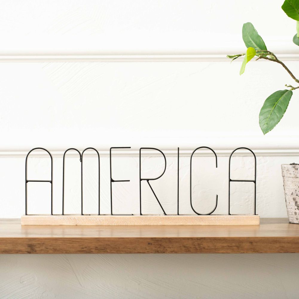 America Wood Table Sitter - Black & Natural
