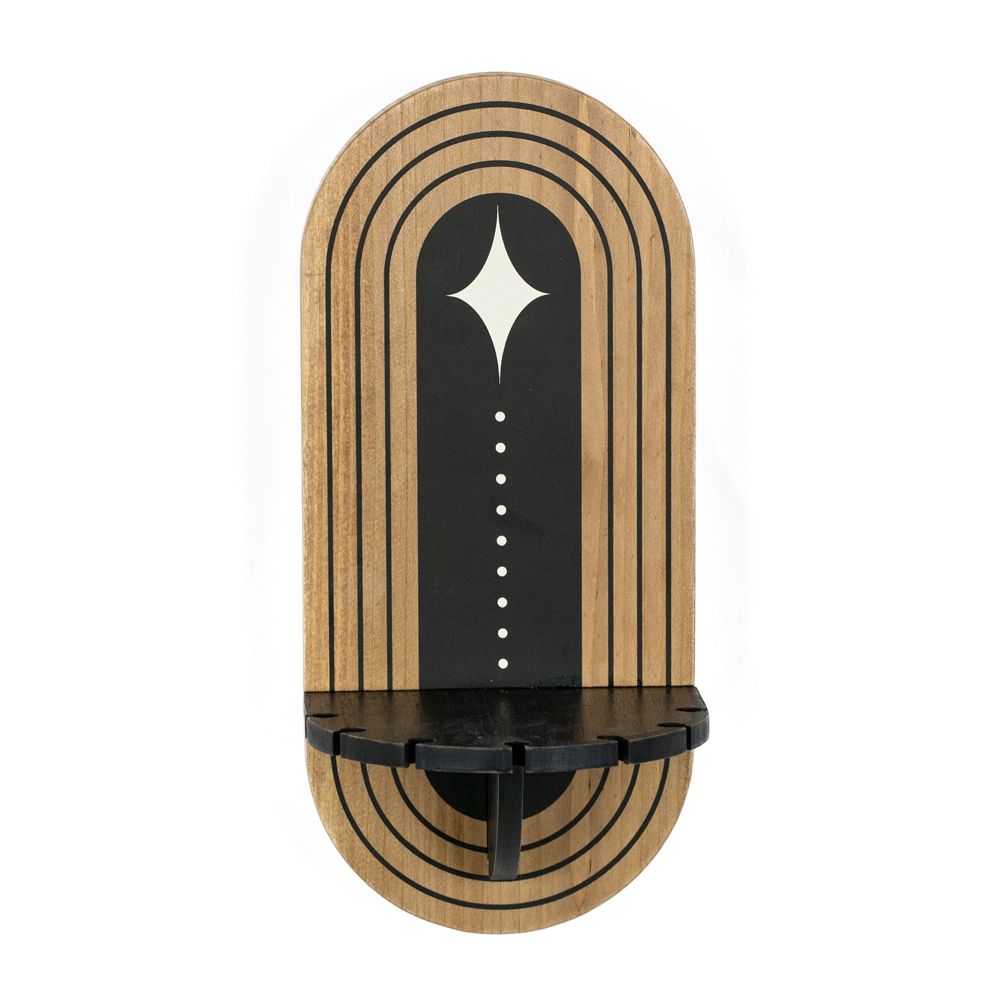 Wood Sconce Shelf - Natural & Black