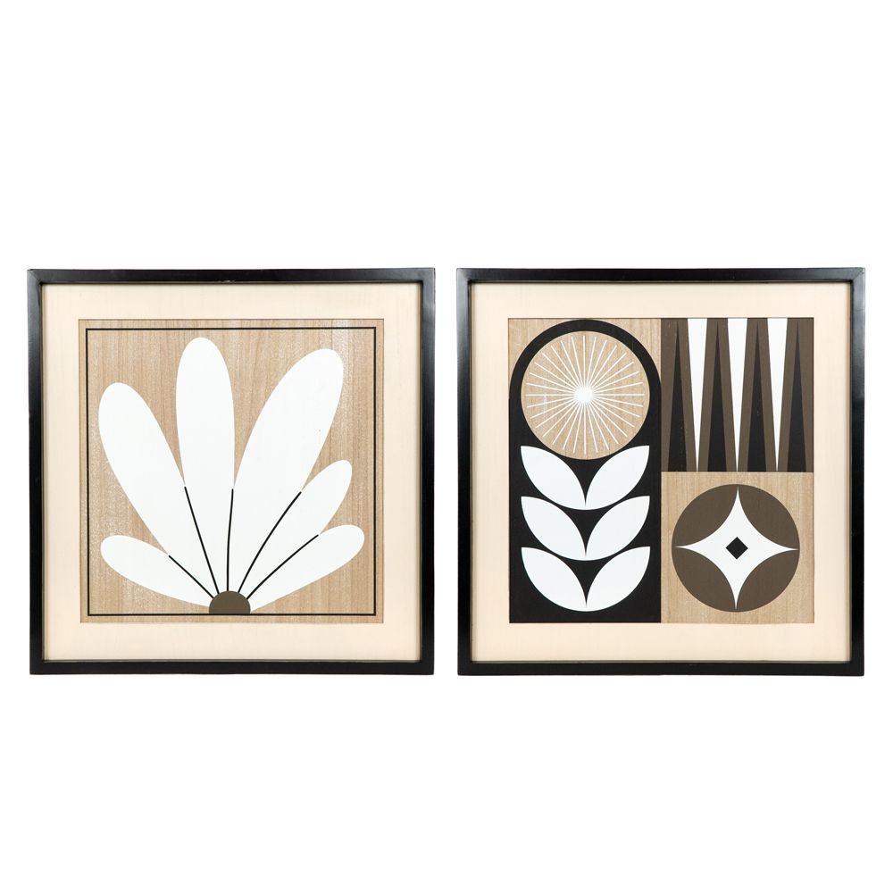24x24 Reversible Wood Frame Sign - Multicolor Pattern & Floral